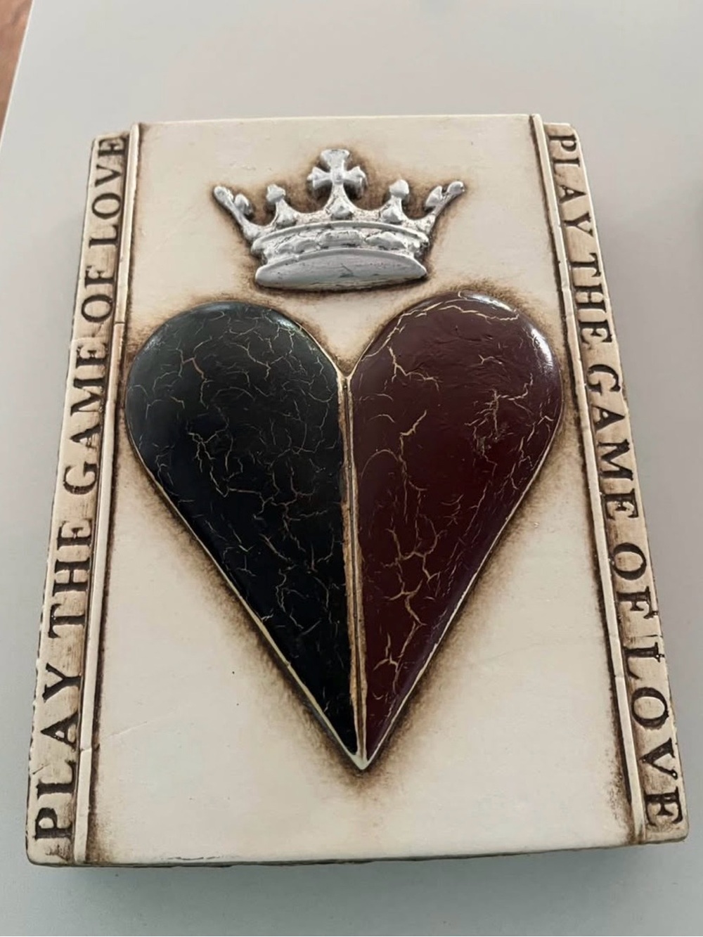 Sid Dickens Two-Tone Heart Plaque in Black and Brown